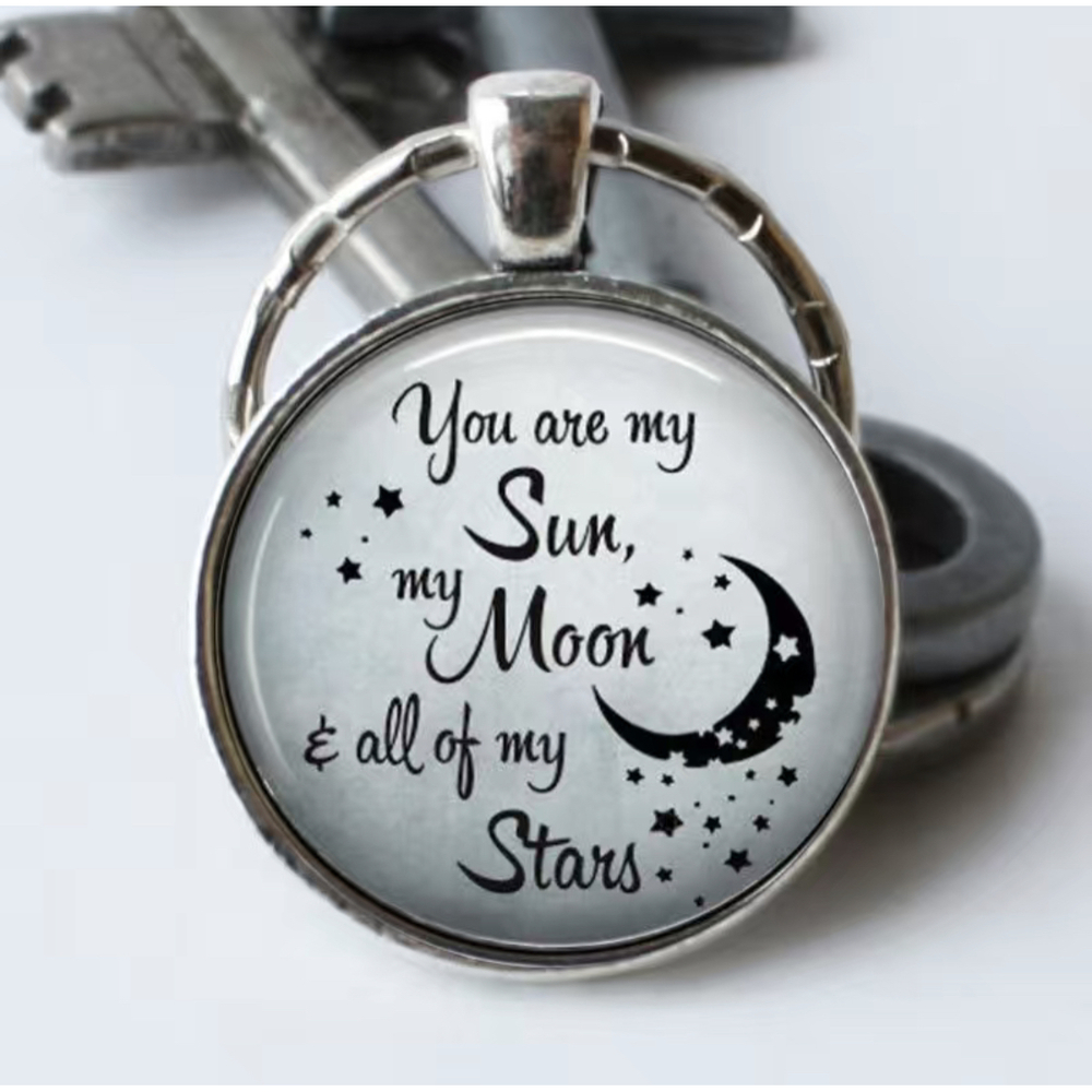 3/$25 You Are My Sun My Moon And All Of My Stars Stainless Steel Keychain NEW